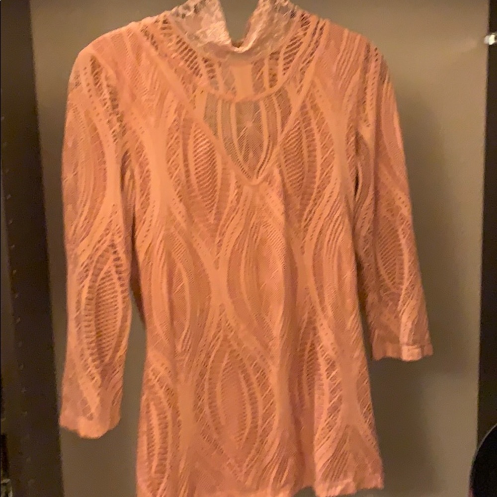 Pink Lace free people top